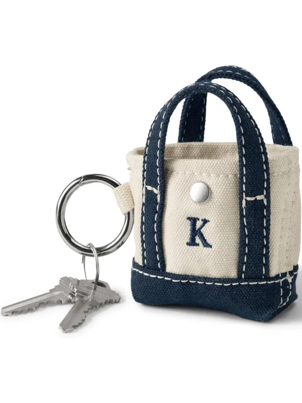 Medium Micro Canvas Tote Bag with Regular Handles - Pre-Monogrammed Letter K